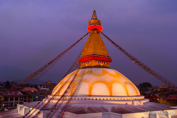 Bodhnath Stupa after Sunset