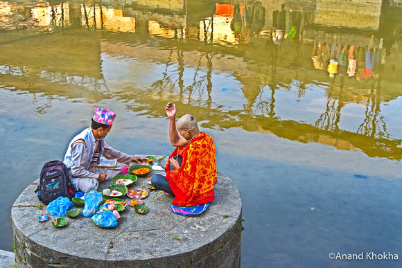 Private blessing, Bagmati River, Kathmandu