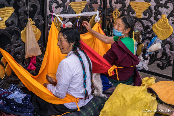 Devotees outside Jokhang Temple, Lhasa