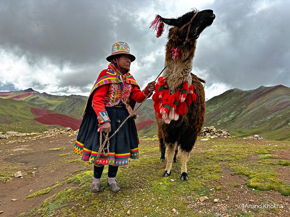 Paccolla Mountain      Lady with Llama
