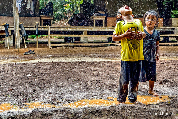 Zapara Tribal Kids enjoying Rainfall