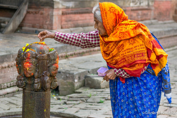 Prayer time, Old Age Home, Kathmandu