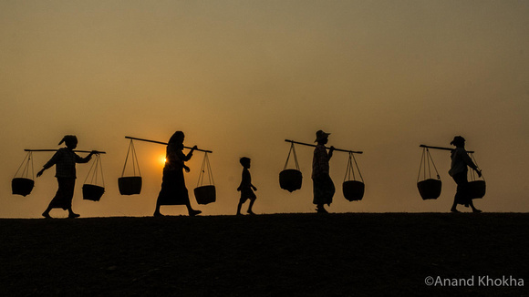 Returning home at Sunset