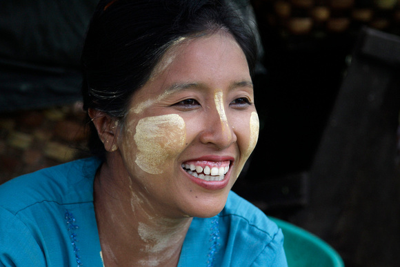 Burmese Woman with Thanaka