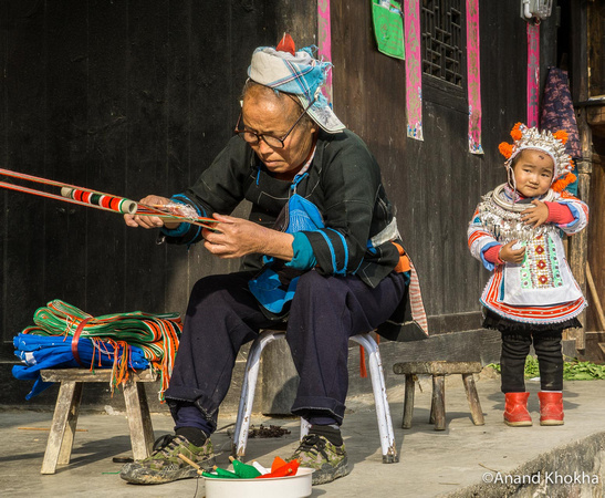Old Woman Weaving--Gejia Minority