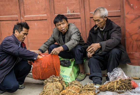 Men Selling Tobacco, Black Miao Village Market