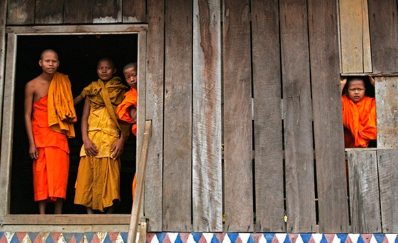Curious Monks, Angor Wat, Cambodia